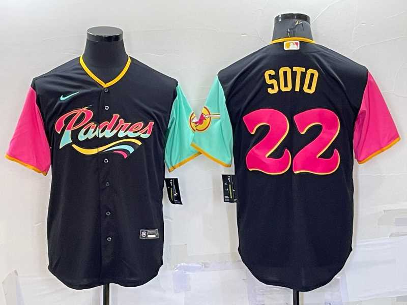 Men's San Diego Padres #22 Juan Soto Black 2022 City Connect Cool Base Stitched Jersey,We sell and wholesale Men's San Diego Padres #22 Juan Soto Black 2022 City Connect Cool Base Stitched Jersey on line form chian!